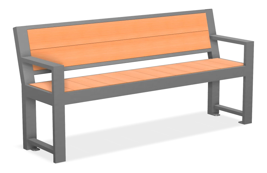 Urban Form Harvest Full Back Bench with 2 Armrests