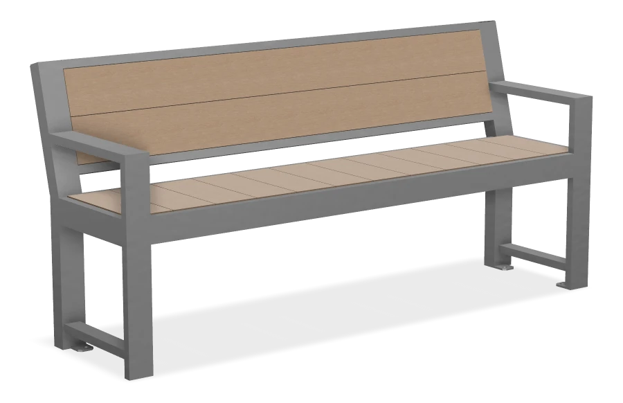 Urban Form Harvest Full Back Bench with 2 Armrests