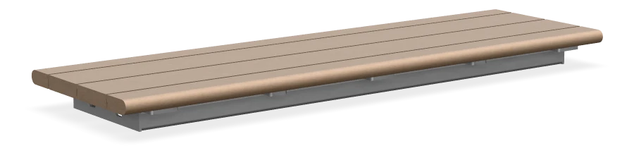 Bayview Backless Wall Top Bench 5ft