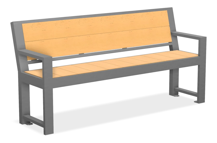 Urban Form Harvest Full Back Bench with 2 Armrests