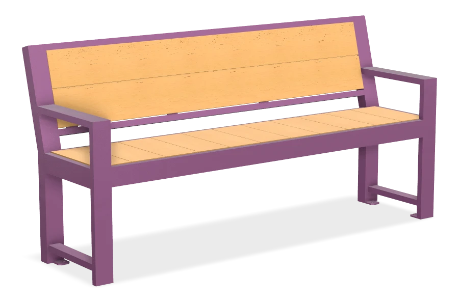 Urban Form Harvest Full Back Bench with 2 Armrests