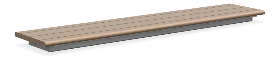 Bayview Backless Wall Top Bench 7ft