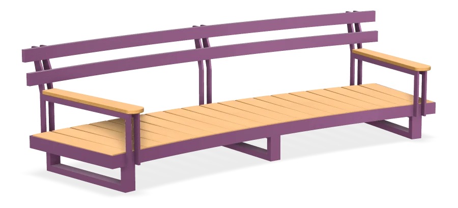 Custom Dawson Creek Hospital Bench R5450 - Wall Top Mount