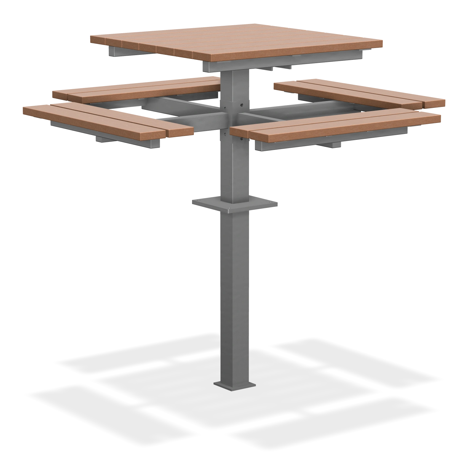 Single Pedestal Picnic Table, with Modified Lumber Inground Mount