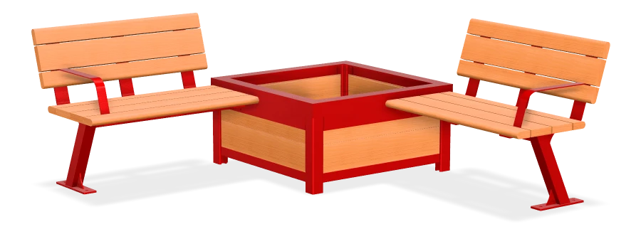 Bayview Bench Planter Combo - 2 Seat Sections