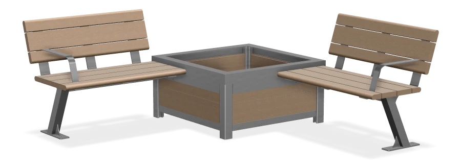Bayview Bench Planter Combo - 2 Seat Sections