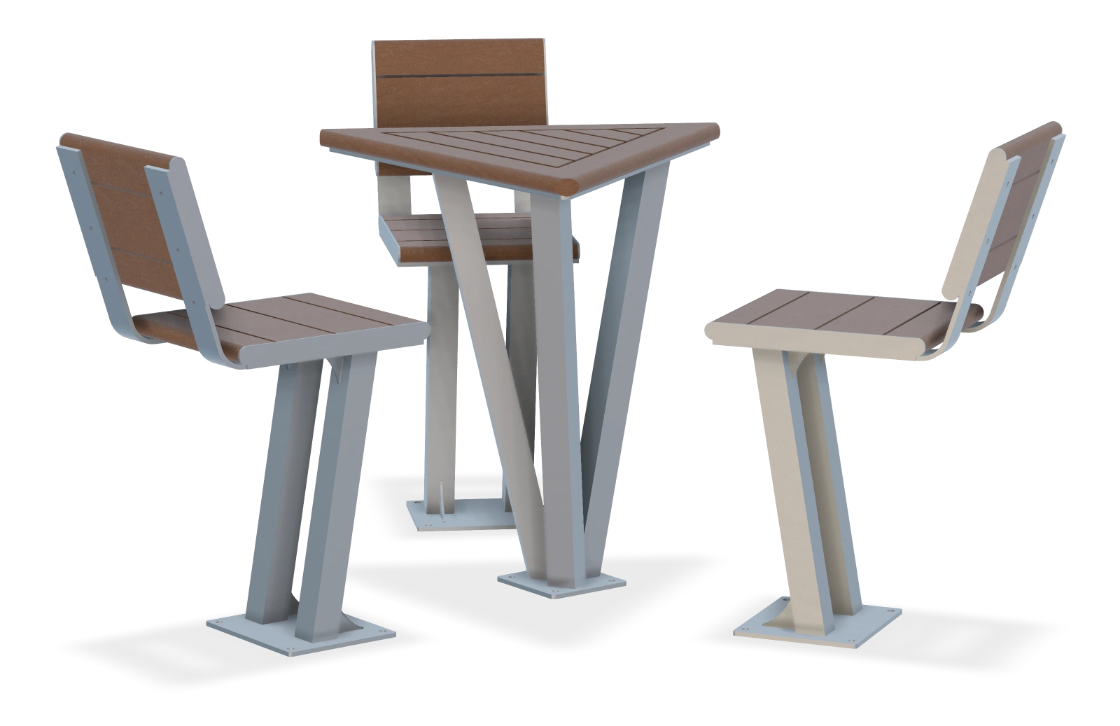 Triangular Bistro - Single Table with 3 Seats Combo