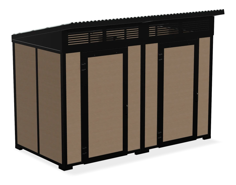 Forest Jumbo Double Stall Outhouse Building