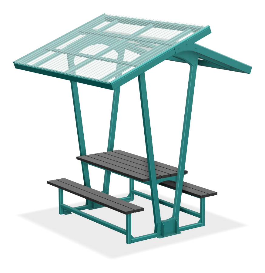 Rutherford Heavy Duty Picnic Table with Shade and Rain Cover