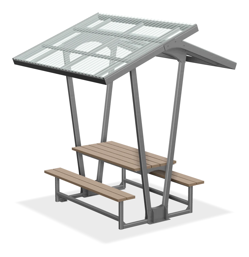 Rutherford Heavy Duty Picnic Table with Shade and Rain Cover