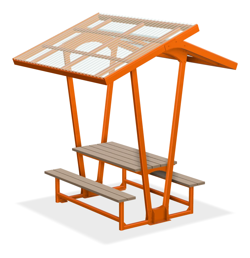 Rutherford Heavy Duty Picnic Table with Shade and Rain Cover