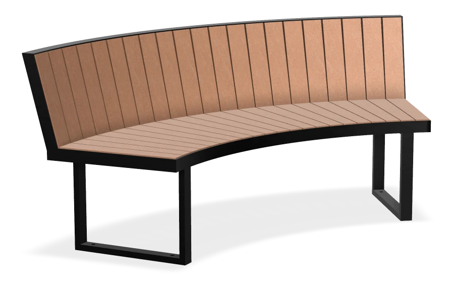 Ridgeline Curved Bench with Full Back 6ft
