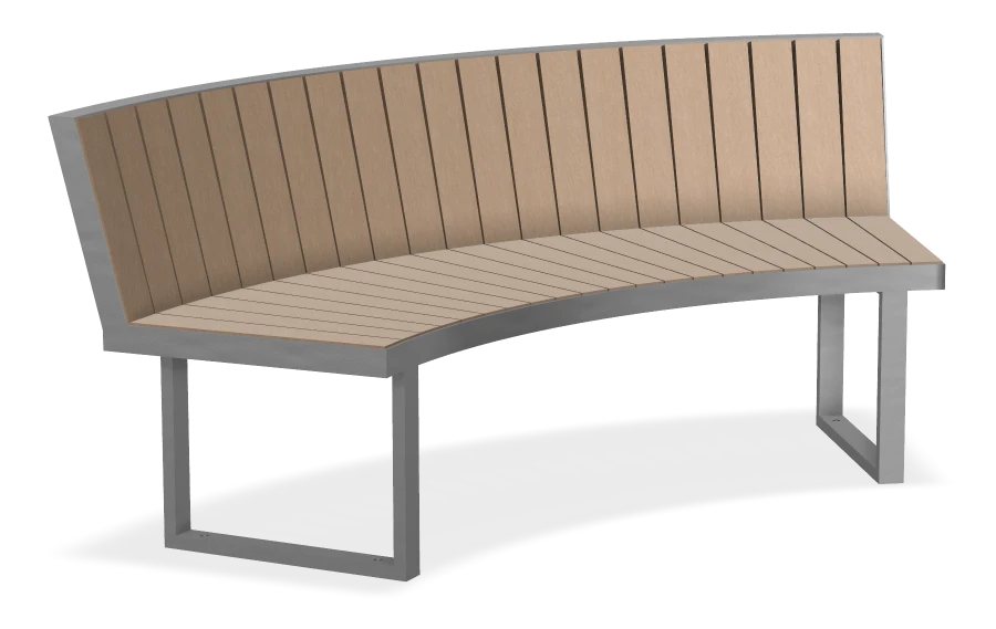 Ridgeline Curved Bench with Full Back 6ft