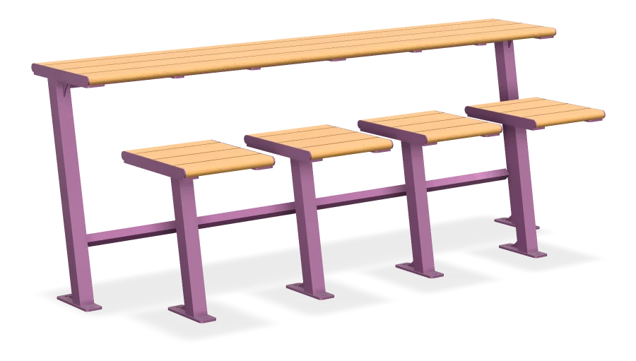 8FT Bistro Bench Table Combo w/ 4 seats