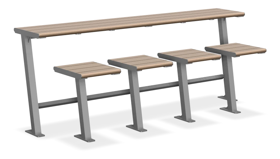 8FT Bistro Bench Table Combo w/ 4 seats