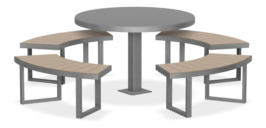 Skyline Round Single Pedestal Picnic Table 4ft