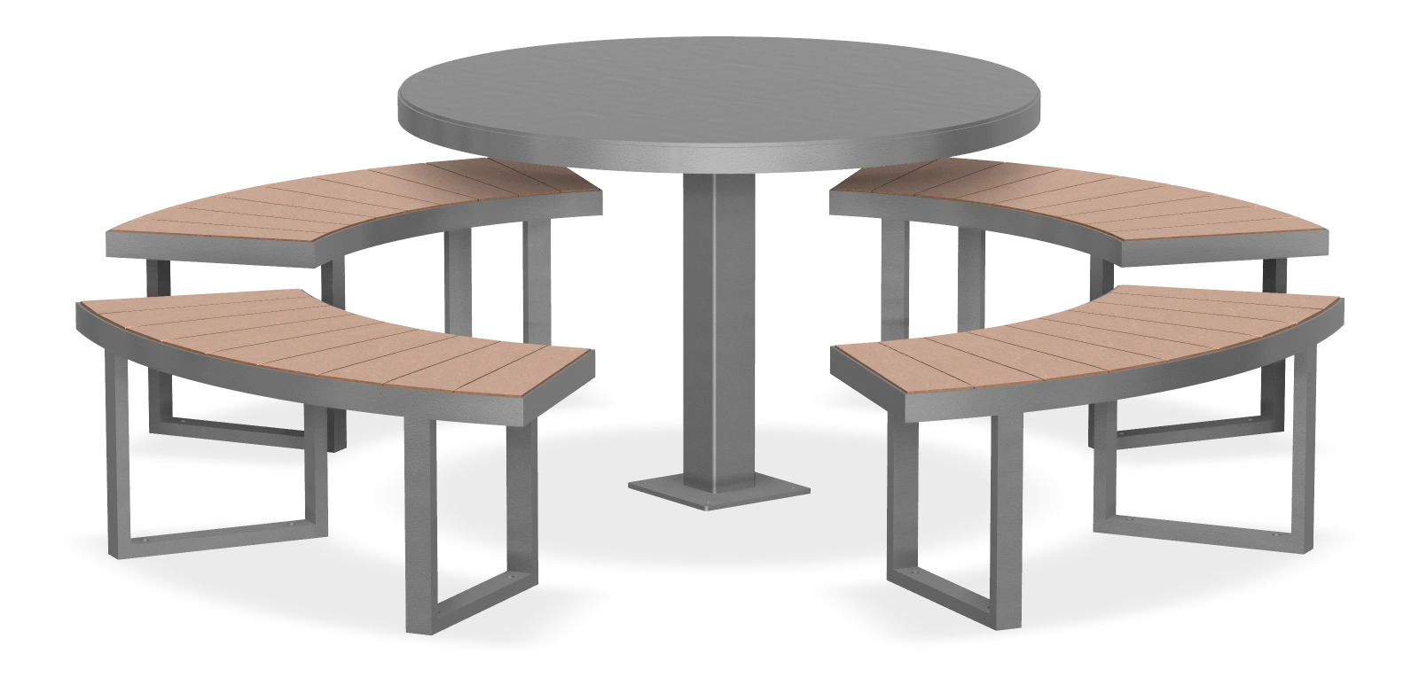 Skyline Round Single Pedestal Picnic Table 4ft