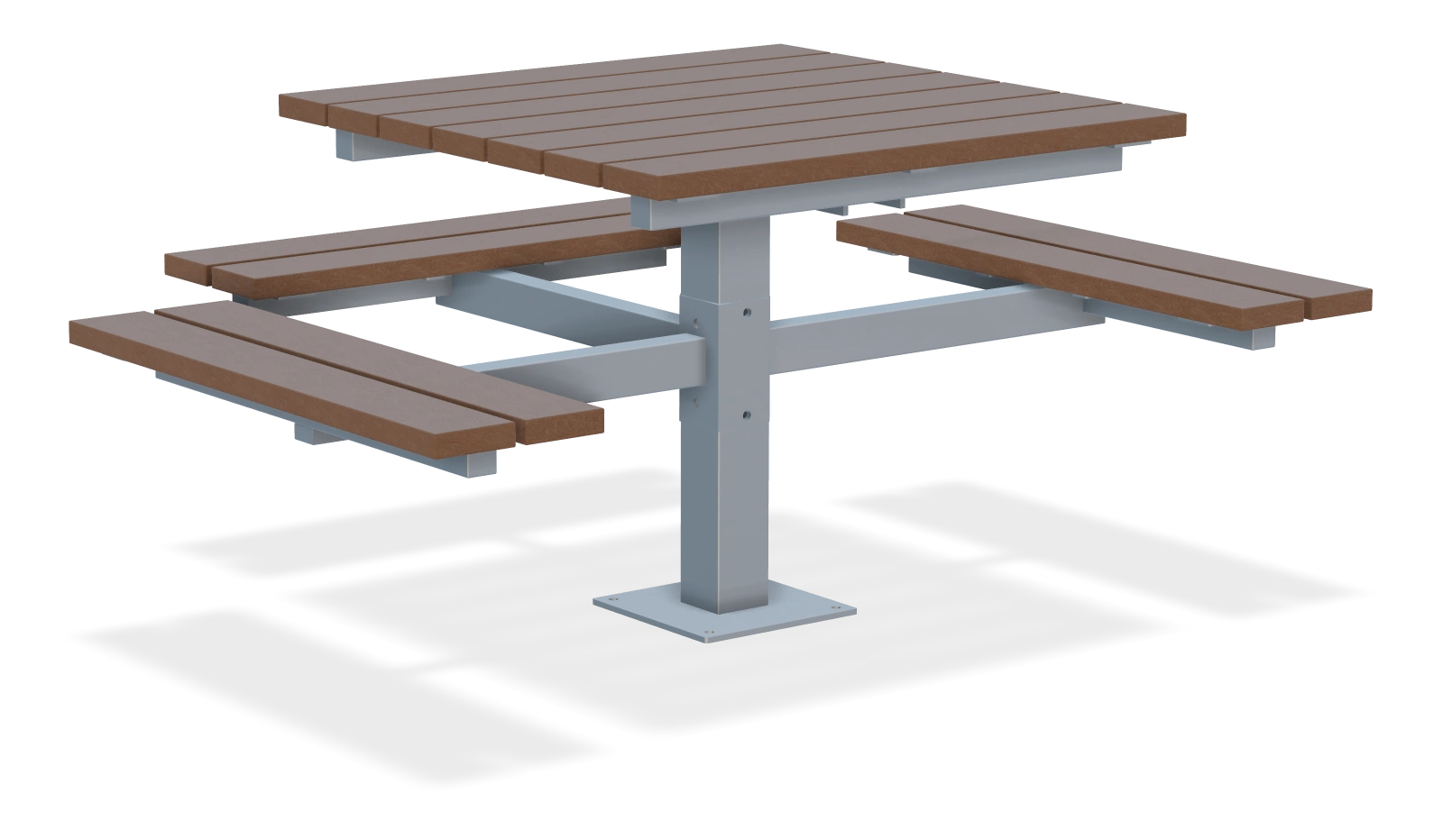 Single Pedestal Picnic Table, Wheelchair Accessible, Inground Mount
