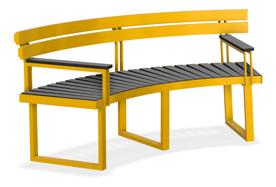 Skyline Curved Bench with Back Rest 6ft