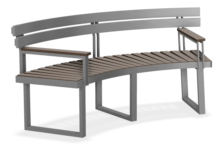 Skyline Curved Bench with Back Rest 6ft