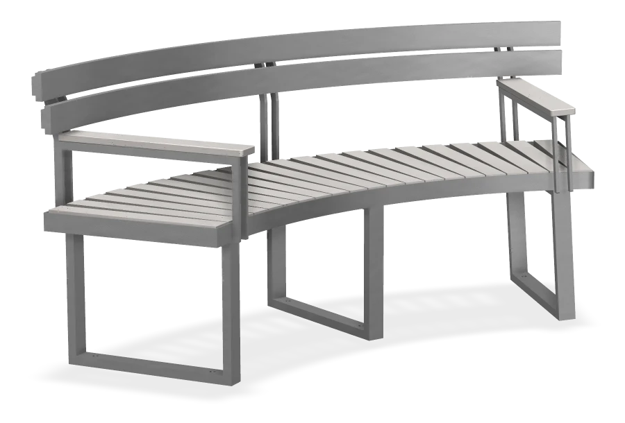 Skyline Curved Bench with Back Rest 6ft
