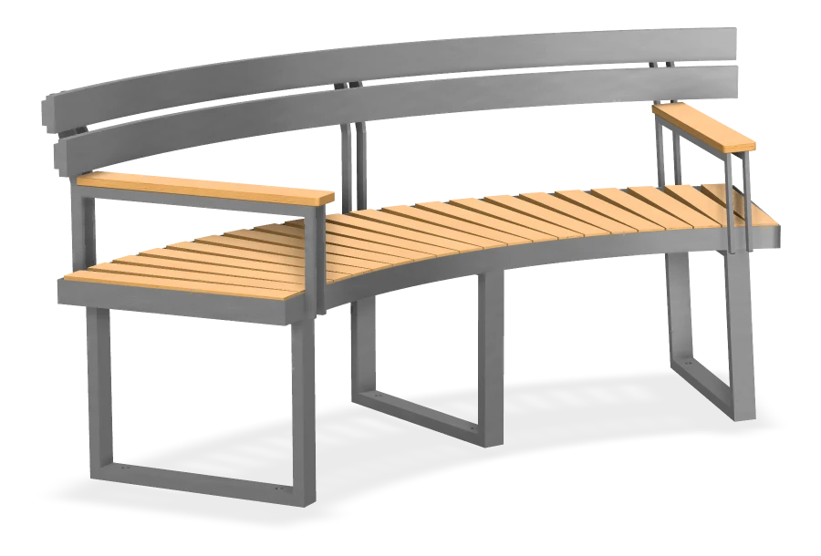 Skyline Curved Bench with Back Rest 6ft