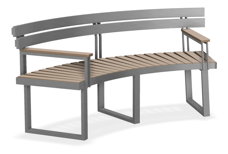 Skyline Curved Bench with Back Rest 6ft