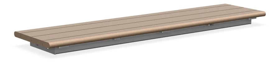 Bayview Backless Wall Top Bench 6ft