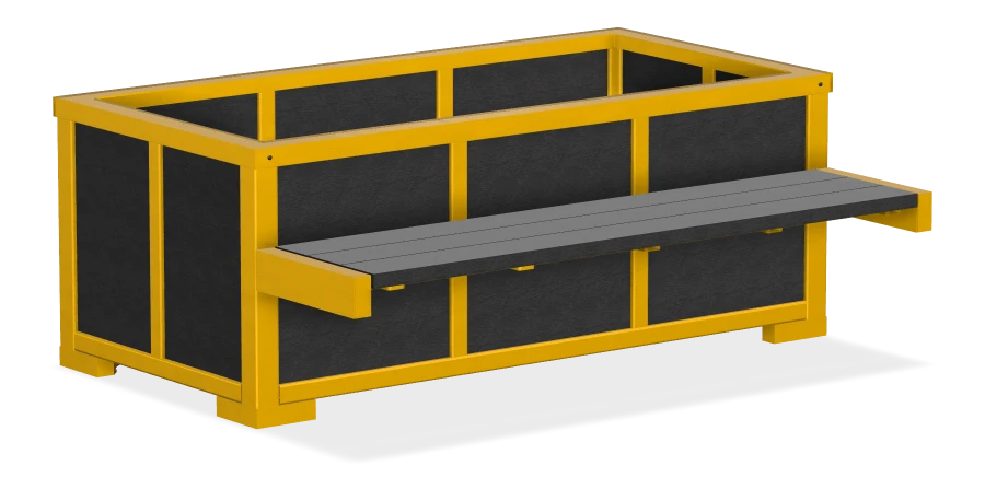 Rutherford Rectangular Planter Single Bench