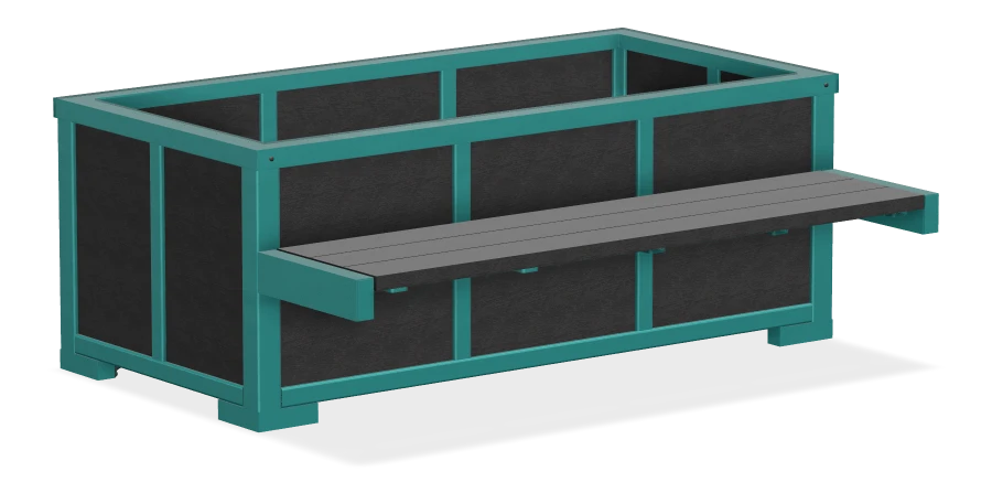 Rutherford Rectangular Planter Single Bench