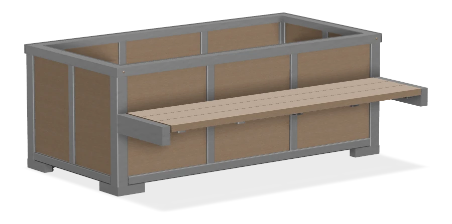 Rutherford Rectangular Planter Single Bench