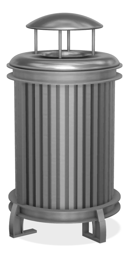 Beselt Large Capacity Round Waste Receptacle w/ Rain Top Lid