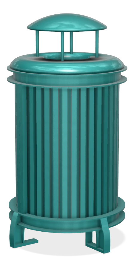 Beselt Large Capacity Round Waste Receptacle w/ Rain Top Lid