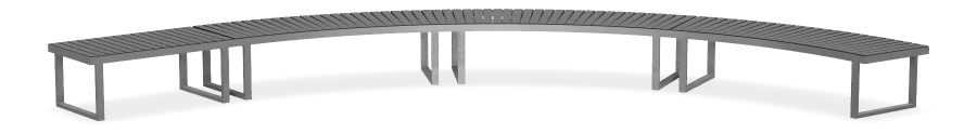 Custom Skyline curved Bench With Outside Radius 144"