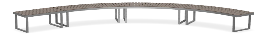 Custom Skyline curved Bench With Outside Radius 144"