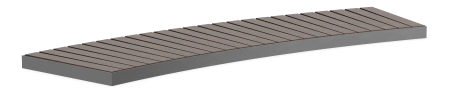 Skyline Curved Wall Top Bench - 6ft