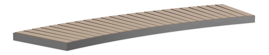 Skyline Curved Wall Top Bench - 6ft
