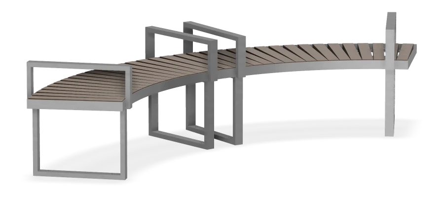 Skyline Curved Backless Bench R1900
