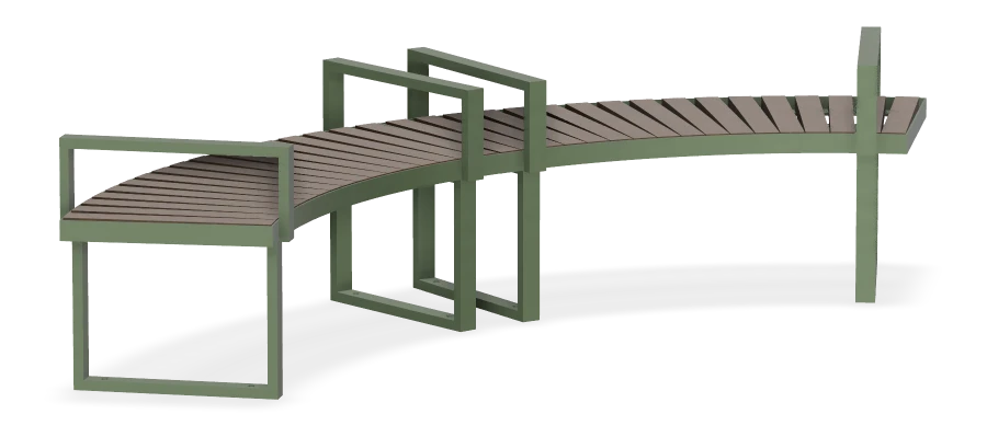 Skyline Curved Backless Bench R1900