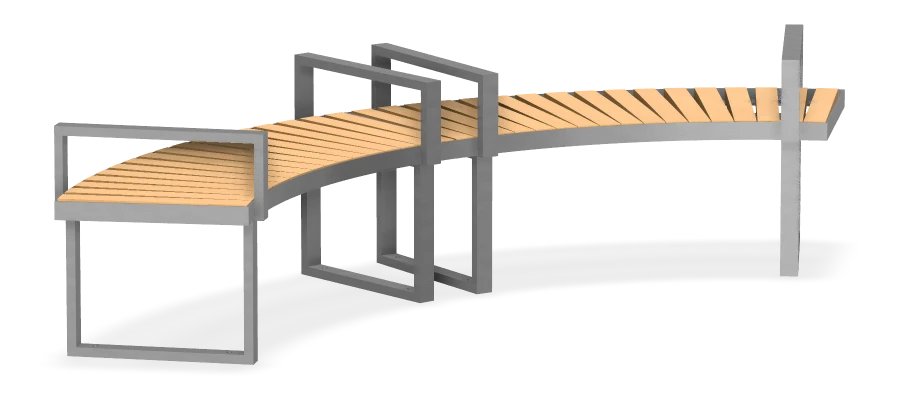 Skyline Curved Backless Bench R1900
