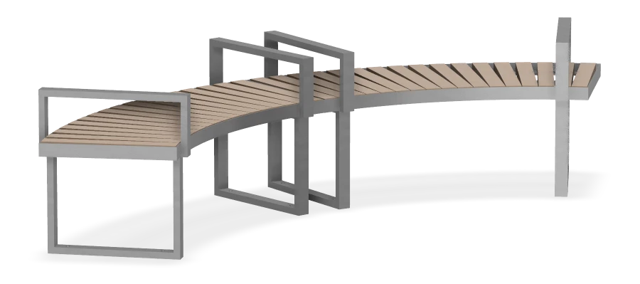 Skyline Curved Backless Bench R1900