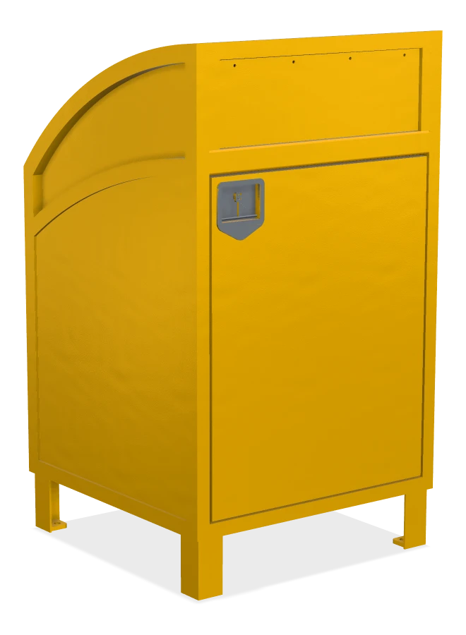 Modena Curved Top Large Capacity Waste Receptacle - All Aluminum