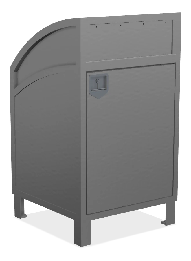 Modena Curved Top Large Capacity Waste Receptacle - All Aluminum