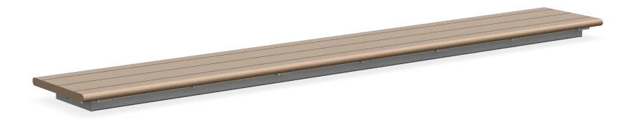 Bayview Backless Wall Top Bench 10ft