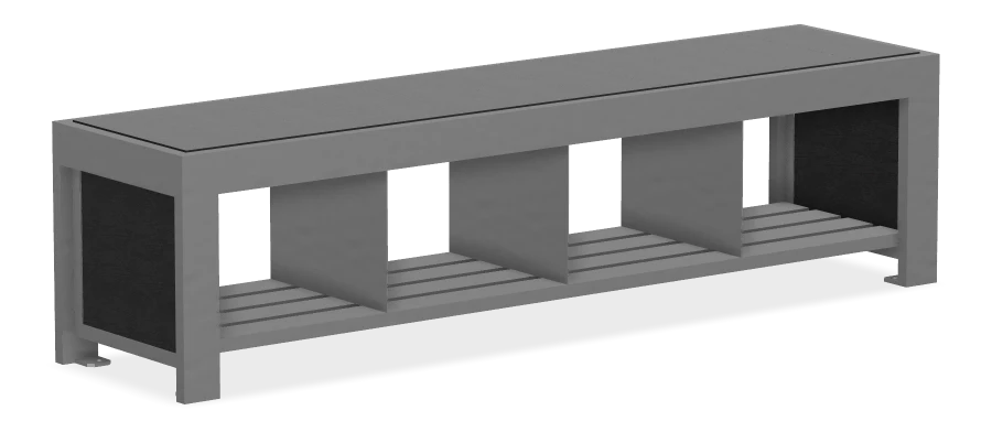 Urban Form Backless  Bench with Storage Pockets 6ft