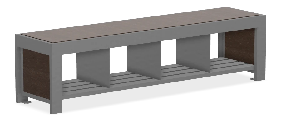 Urban Form Backless  Bench with Storage Pockets 6ft
