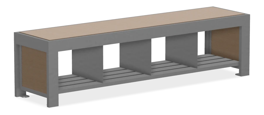 Urban Form Backless  Bench with Storage Pockets 6ft