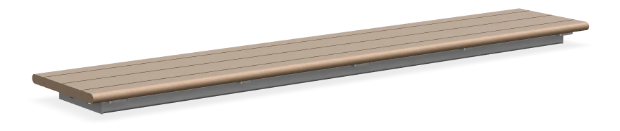 Bayview Backless Wall Top Bench 8ft