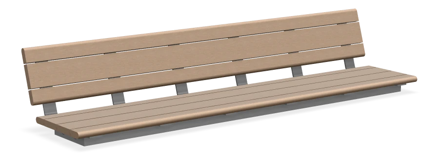 Bayview Wall Top Bench without Armrests 8ft