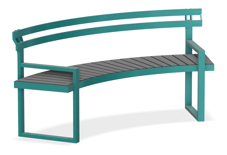 Ridgeline 6' Curved Bench w/ Backrest & Arms